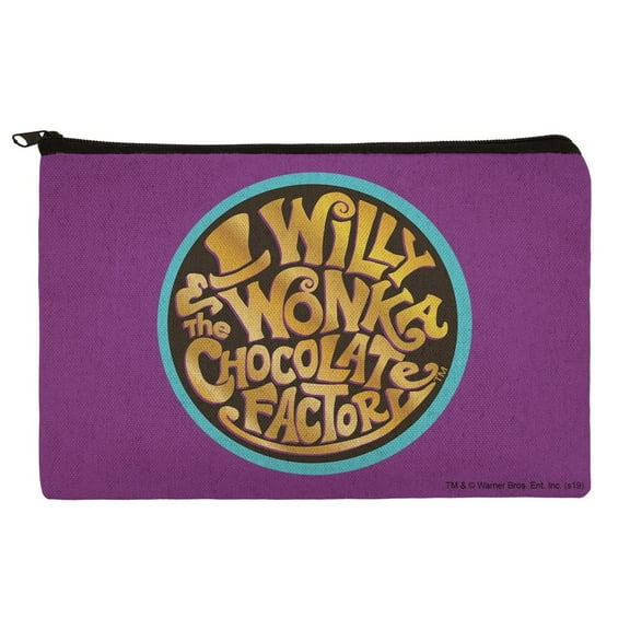 Willy Wonka and the Chocolate Factory Logo Makeup Cosmetic Bag Organizer Pouch