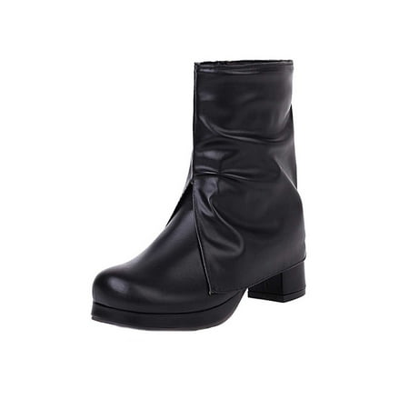 

jsaierl Fashion Large Size Pants Boots Women Autumn Thick Heel Short Boots Shoes Boots Retro Knight Boots