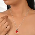 thumbnail image 4 of 925 Sterling Silver Pendant Red Stone Handmade Jewelry, 4 of 7