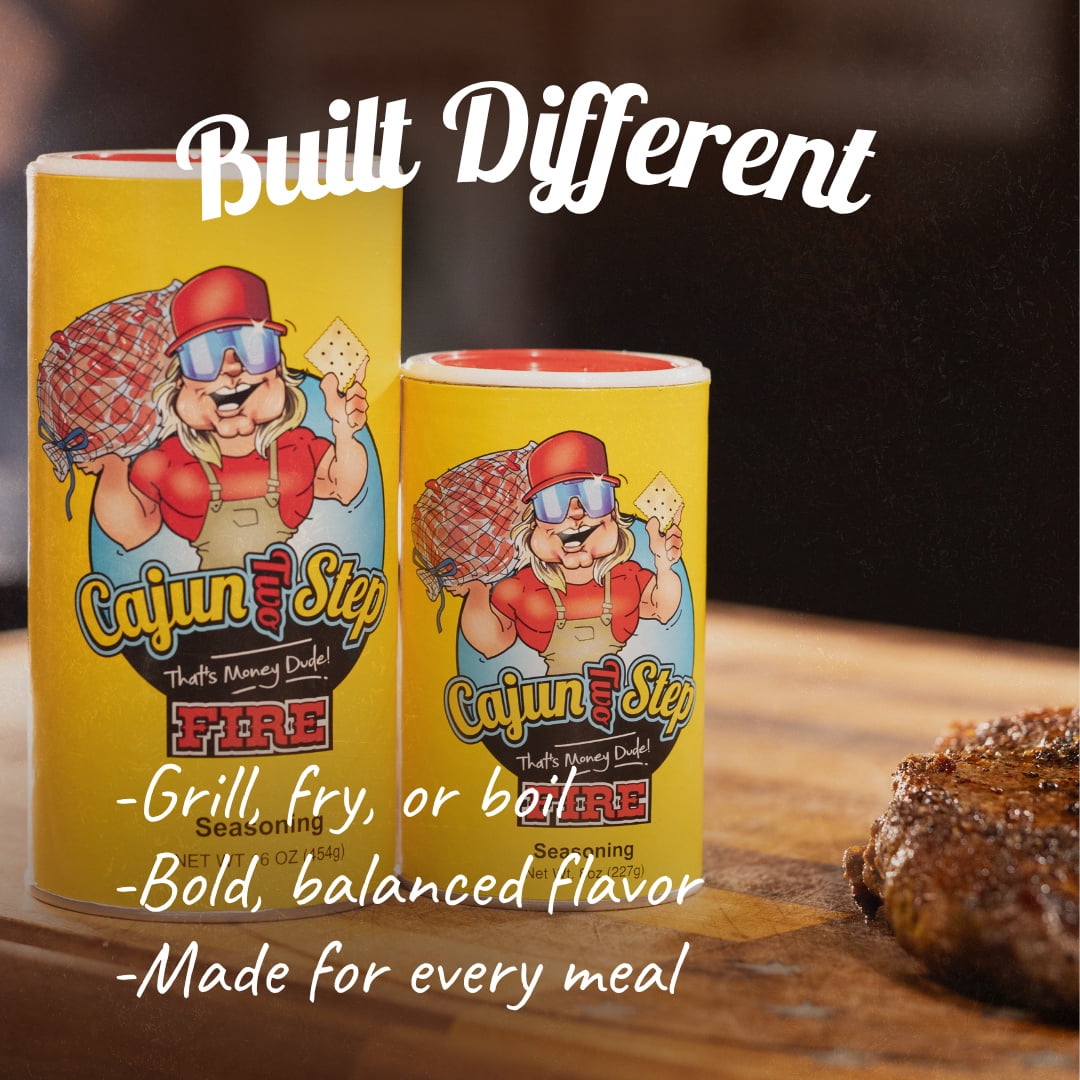 (3 pack) Cajun Two Step Fire 8 oz, All Purpose Seasoning, Low Sodium
