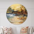 thumbnail image 3 of Designart 'Stream in Forest Oil Painting ' Farmhouse wall clock, 3 of 3