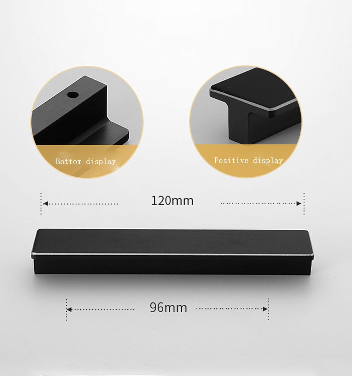 Gamvdout 2X Kitchen Cupboard Door Handles Chest of Drawers Golden Cabinet Pulls T Bar Cabinet Handles Kitchen Handles Drawer Pulls Hardware Parts