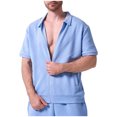 thumbnail image 2 of pstuiky camiseta de hombre, Camisa informal de verano para hombre, de color liso, de manga corta, con solapa y cremallera camisas casuales para hombre s, 2 of 4