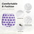 thumbnail image 4 of Lsque Purple argyle Printed Women's Running Shorts with Liner Pockets,Elastic Quick Dry Workout Athletic Gym Yoga Shorts,Womens High Waist Shorts-XX-Large, 4 of 7
