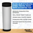 thumbnail image 3 of Slim Color Top Stainless Steel Travel Mug 16 oz. Set of 10, Bulk Pack - Perfect for Coffee, Soda, Other Hot & Cold Beverages - Black, 3 of 5