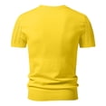 thumbnail image 6 of ZXLBBD Men's T-Shirts Ribbed Short Sleeve Knitted Sweater Solid Color Crew Neck Pullover Top Loose Fit Work Business Summer Outdoor Tshirt,Yellow,M, 6 of 6