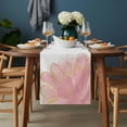 thumbnail image 2 of Pink Gold Table Runner - 120 Inch Long, Kitchen Dining Table Runner Dresser Scarves, Boho Modern Abstract Minimalist Aesthetic Flower Farmhouse Decor for Coffee Tables Wedding Party Banquet, 2 of 8