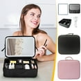 thumbnail image 1 of Xihbxyly Organizador de Maquillaje Portátil, Espejo con Luz Led, Neceser de Gran Capacidad, Diseño Ideal para Viajes, Almacenamiento de Esmaltes de Uñas, Fácil de Transportar, Tela de Cuero Resistent, 1 of 7