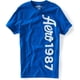 thumbnail image 1 of Aeropostale Puff Paint So-cal Camiseta gráfica para hombre, azul, pequeña, 1 of 1