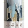 thumbnail image 6 of Abstract Color Block Sheer Curtains 108 Inches Long 2 Panels Black Gold Modern Oil Painting Art Light Filtering Semi Sheer Window Curtains Drapes for Bedroom Living Room 52"x108", 6 of 7