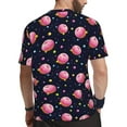 thumbnail image 2 of Wukai Cartoon Donut Planets Print Men's Short-Sleeved Mesh T-Shirt,Quick-Dry Short Sleeve Workout T-Shirt-Small, 2 of 8