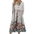 thumbnail image 2 of Robes d'Été Aguichant pour Femmes Mode Femmes Décontracté Aguichant Col en V Imprimé Été Manches Courtes Poches Robe Aguichant Robe d'Été en Liquidation, 2 of 6