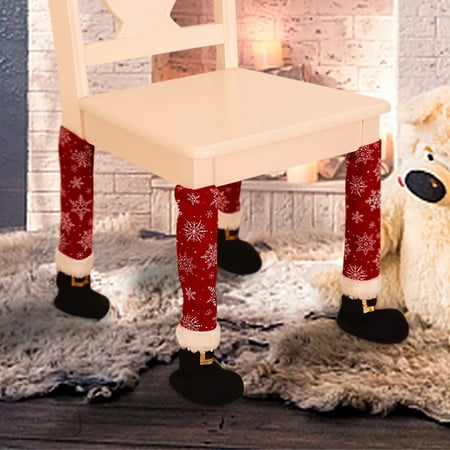 

Bcfsvew Table Cloth Hot Sale Home Chair Christmas 4pcs Santa Cover Dining corner Chair cover Home Decor