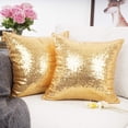 thumbnail image 2 of Funda de almohada decorativa YOUR SMILE, 50 x 50 cm, con lentejuelas doradas, paquete de 2, 2 of 7