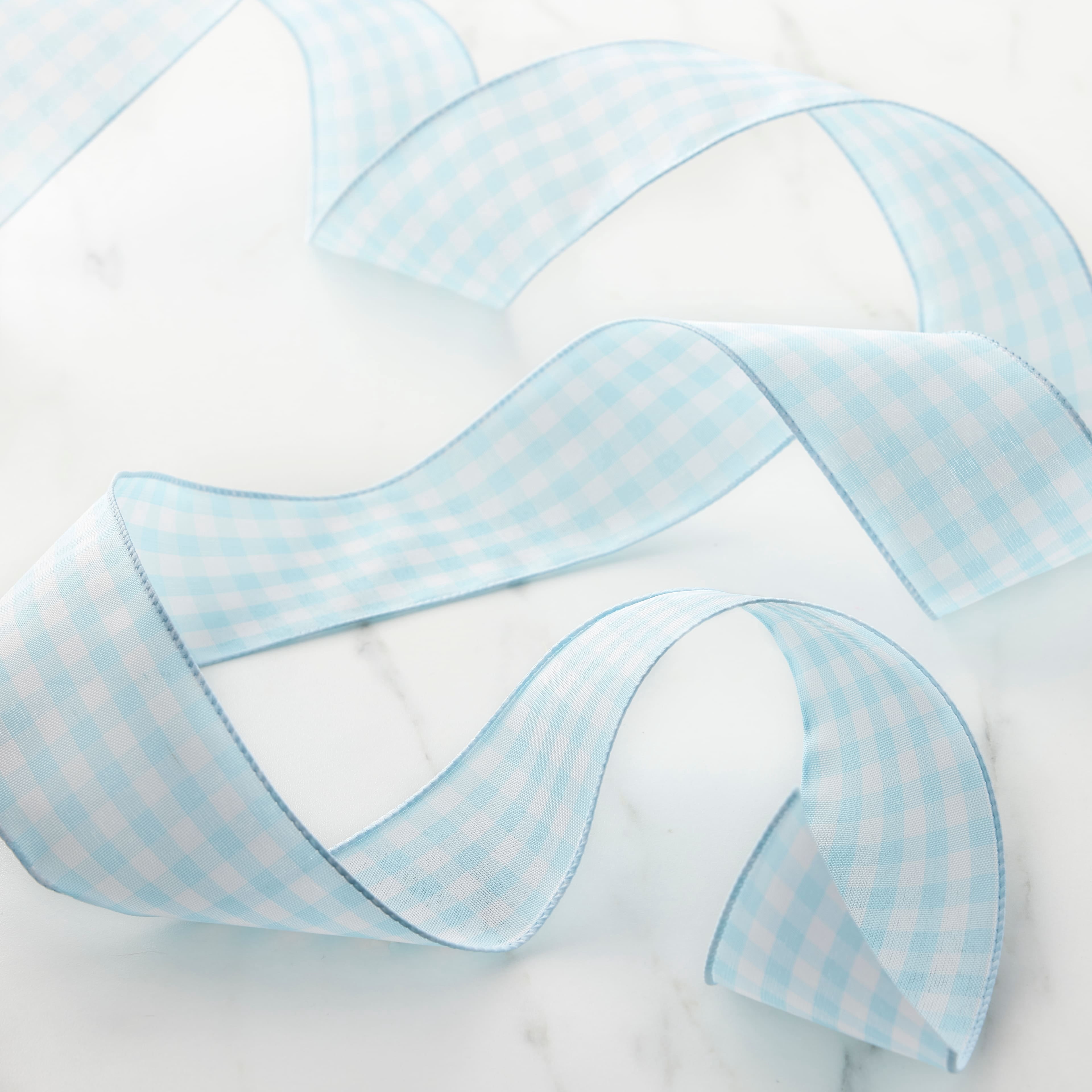 12 Pack: 2.5" x 8.3yd. Gingham Wired Ribbon by Celebrate It