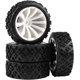 thumbnail image 3 of LINLIN 4 piezas RC 1:10 escala Rally Car 70 mm Caucho Neumáticos de flores Neumático 10 radios Llanta de plástico Compatible con 1/10 RC Racing Off-Road Car HSP Redcat HPI Tamiya Touring Drift, 3 of 5