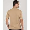 thumbnail image 3 of Real Essentials 3 Pack: Men's Ribbed CVC SS Polo Shirt With Pocket - Breathable Performance Polo (Available in Big & Tall), 3 of 6
