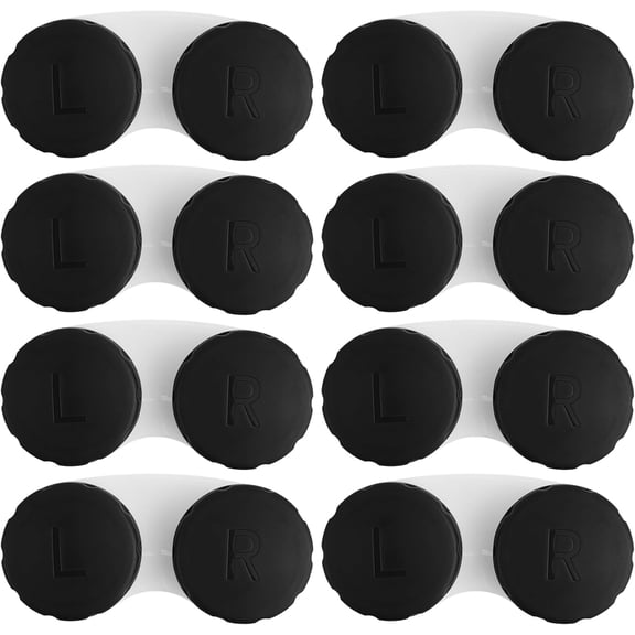 Contact Lens Cases, Lens Holder Box Soak Storage Kit (8, Black)