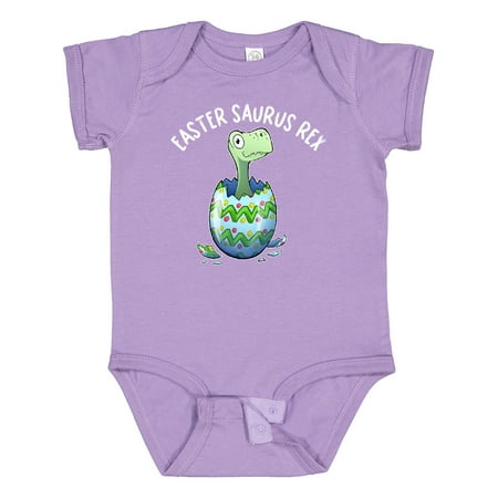 

Inktastic Easter Saurus Rex Dinosaur Hatching Easter Egg Gift Baby Boy or Baby Girl Bodysuit