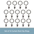 thumbnail image 4 of Anillos para cortinas Kenney Clip, paquete de 14 unidades, 5/8 a 3/4, en metal marrón, 4 of 5