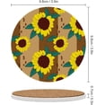 thumbnail image 3 of GZHJMY 2Pcs Round Retro Sunflower Pattern Ceramic Coasters with Cork-Backed for Coffee Drink, Cup Mat Absorbent Stone Coasters, 3 of 6