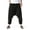 Black #23, variant on Hippie Harem Pants Men Drop Crotch Baggy Linen Pants Summer 2026 Drawstring Beach Trousers Breathable Loose Fit Lounge Solid Joggers with Pockets M