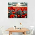 thumbnail image 2 of Nawypu Red Poppy Flower Wall Art, Black and White Floral Landscape Canvas Prints Picture Living Room Decor Nature Blossom Wildflower Scenery Painting Modern Artwork for Bedroom Office Decoration, 2 of 6