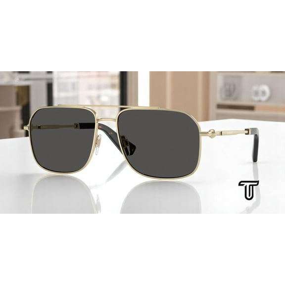 BURBERRY BE3159 110987 Light Gold Dark Grey 59 mm Men's Sunglasses