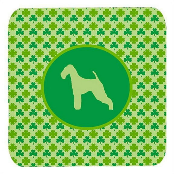 Airedale Lucky Shamrock Foam Coasters, Set Of 4