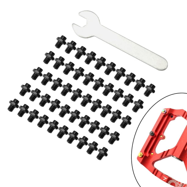 50 piezas de pernos de pedal de material acero inoxidable pernos de pedal sin clavos para pernos de vástago de de montaña accesorios de vástago Negro