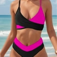 thumbnail image 5 of Top-kevin Women's High Waisted Bikini Sets Push Up Twist Front Spaghetti Straps Ruched Two Piece Swimsuit Bathing Suit, 5 of 11