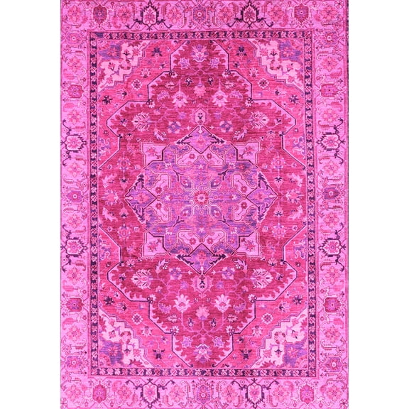 Ahgly Company Indoor Rectangle Persian Pink Traditional Area Rugs, 5' x 7'