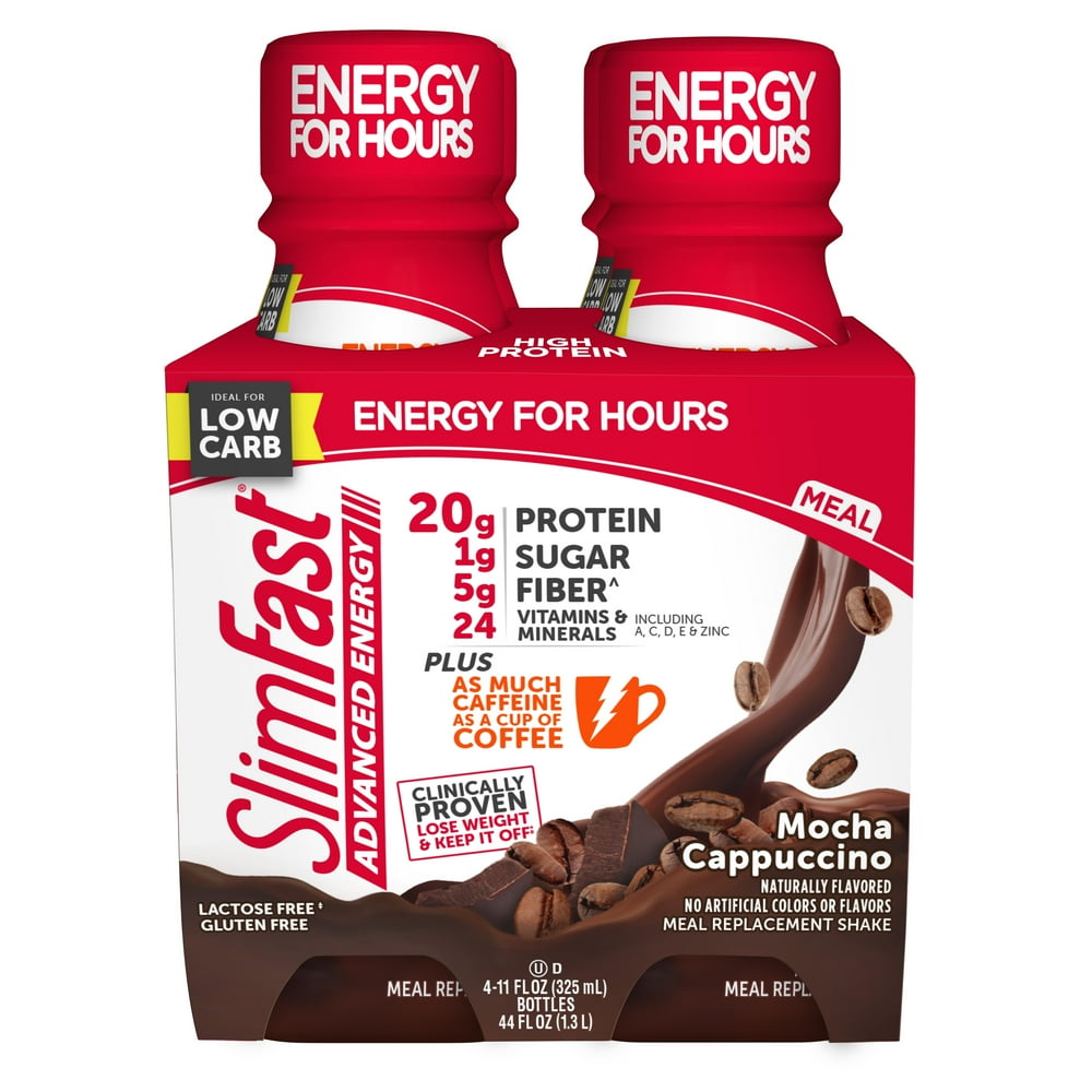 SlimFast Advance Energy Mocha Cappuccino Meal Replacement Shake, 11 fl