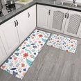 thumbnail image 2 of Pioneer Flower Floral Print Pattern Kitchen Rugs Sets Of 2, Anti Fatigue Non Slip Washable Floor Mats for Kitchen Sink Laundry, 17X30 Inch + 17X47 Inch, 2 of 6