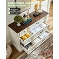 thumbnail image 5 of ZBOM 6 Drawer Dresser, Farmhouse Style Chest of Drawers with Charging Station, Modern Storage Dresser Organizer TV Cabinet for Bedroom, Living Room, Hallway, 5 of 9