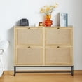 thumbnail image 6 of YOCWO Shoe Cabinet with 4 Flip Drawers, Narrow Shoe Storage Cabinet for Entryway, Natural, 6 of 8