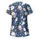 thumbnail image 4 of Pntutb Blusa de manga corta con cuello en V para mujer, uniforme con bolsillos estampados de Navidad Pntutb Pntutb-7162, 4 of 4