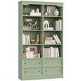 thumbnail image 6 of Homfa Double Row 6 Tier Bookcases, 71 in Tall Bookcase Bookshelf with 4 Drawers and 8 Display Cubicles, for Home Office Living Room, Green, 6 of 8