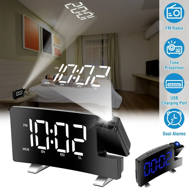 nedenunder Layouten nødvendighed Projector Digital Clock with Radio, iMountek Projection Clock with Large  LED Screen, USB Port, 2-Alarm Setting, Grad Gift(White) - Walmart.com