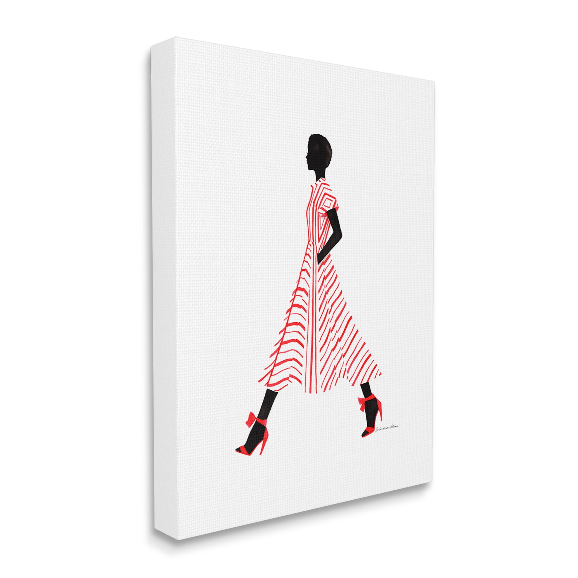 Stupell Industries Trendy Girl in Red Beauty & Fashion Painting Gallery Wrapped Canvas Print Wall Art, 30 x 40