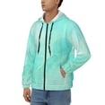 thumbnail image 3 of Vsdgher Cyan Mint Marble Mens Hoodies Zip Hoodie, Hoodies for Men, Zip-up Hooded Sweatshirt-Medium, 3 of 5