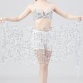 thumbnail image 3 of Lovskoo Women's Sequin Hip Skirts Fashion Belly Dance Waist Belt Hip Scarf Lace-Up Skirt Silver, 3 of 4