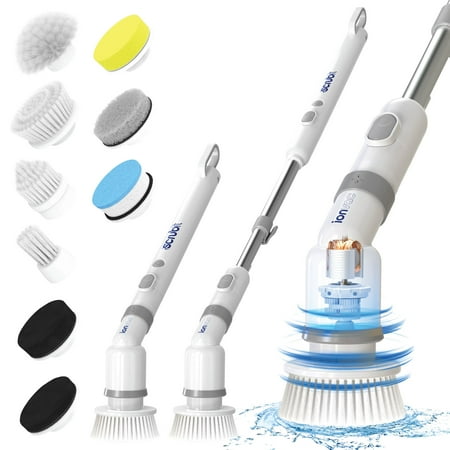 Ionvac Scrub It Electric Spin Scrubber Multi-surface Rechargeable Cordless Scrub Brush with 9 Cleaning Brush Heads