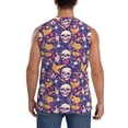 thumbnail image 4 of Bingfone rock Skull record Pattern Men's Tank Tops Workout Sleeveless Tee Shirts Running Beach Tanks for Men-3X-Large, 4 of 7