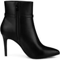 thumbnail image 5 of DARING DIVA Women's Stylish Buckle Strap Stiletto Heels Ankle Boots Black US 8.5, 5 of 6