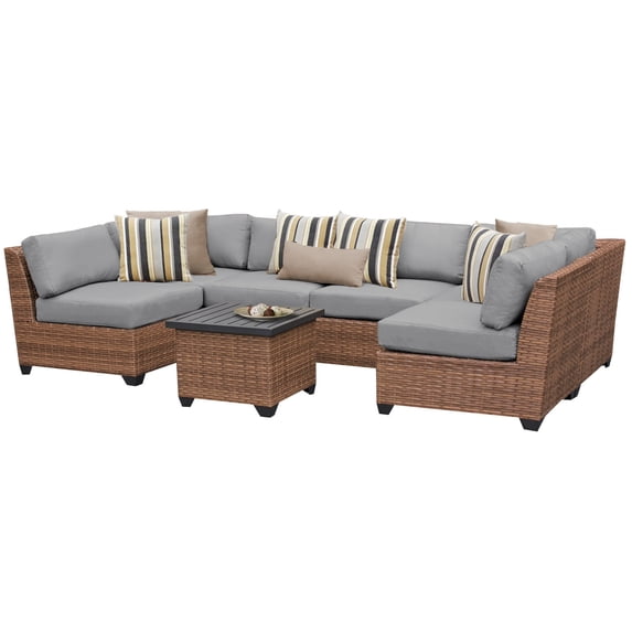 Tuscan 7 Piece Outdoor Wicker Patio Furniture Set 07c