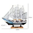 thumbnail image 2 of EIMELI Sailboat Model Decoration - Wooden Sailing Boat Home Decor Set, Beach Nautical Design, Black and White with Anchor, 2 of 6