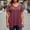 Red, variant on Women Plus Size Tops Cut Out V Neck 3/4 Sleeve Blouses Dressy Casual Tunic Tops To Wear With Leggings Woman Tee Athletic Short Sleeve Shirt Women Small Long Sleeve Shirt Tee for Women Short Sleeve
