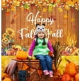 thumbnail image 4 of Happy Fall Y'all Funny Banner Backdrop Autumn Maple Leaves Pumpkin Wood Wall Background for Photography Fall Thanksgiving Party Decorations Supplies Photo Props, 4 of 5