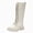 A2-Beige, variant on Toddler Girls Tall Boots Fashion Solid Color Leather Front Lace Up Boots Side Zipper Shoes